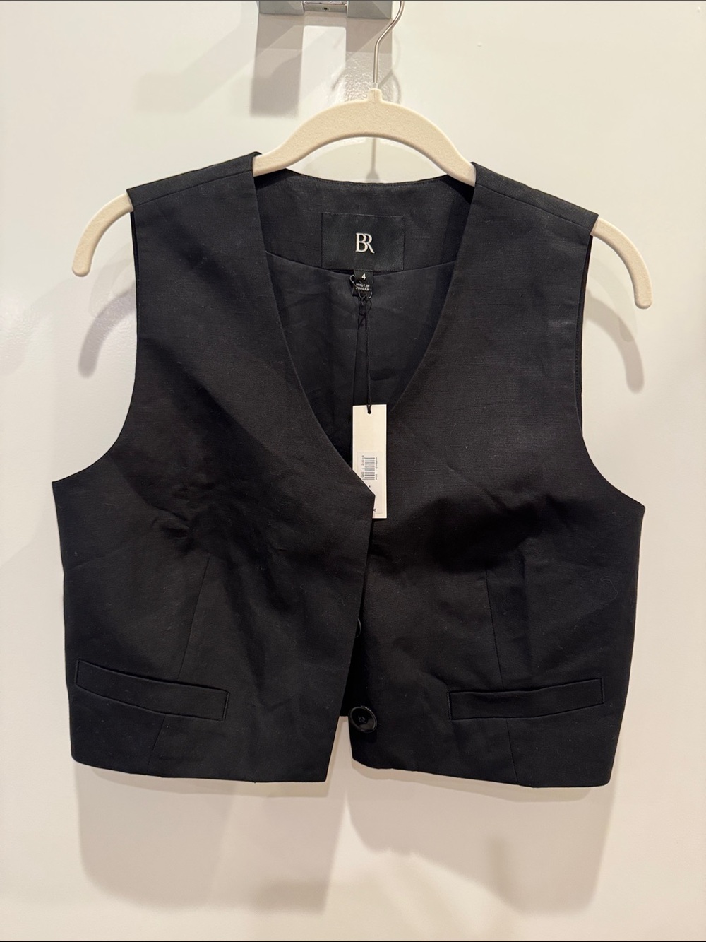 Banana Republic Black Sleeveless V-Neck Vest